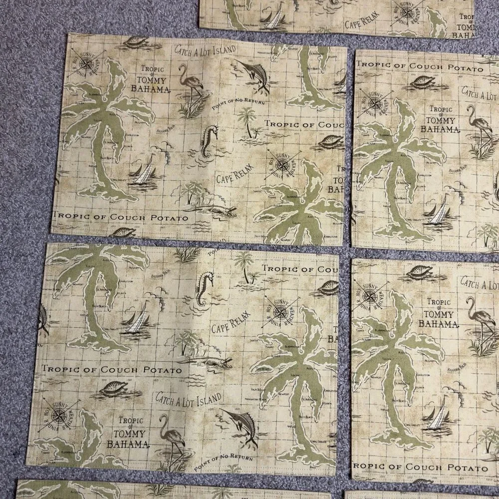 Tommy Bahama Placemats LOT of 7 Tropic Of Couch Potato 13x18